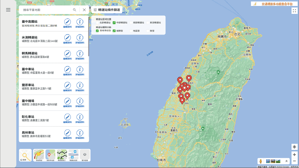 中彰投轉運規劃 – 道路路網
